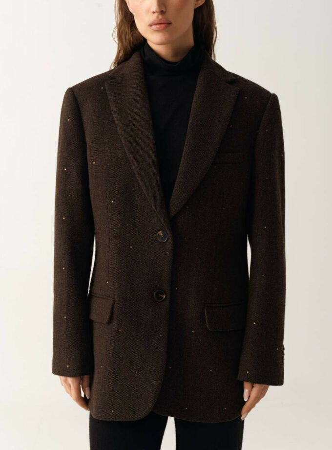 Жакет Sabotage з цупкої вовни коричневий