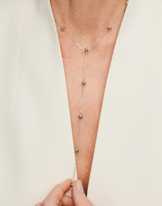 Кольє-трансформер 9 кульок біле золото CHC 31