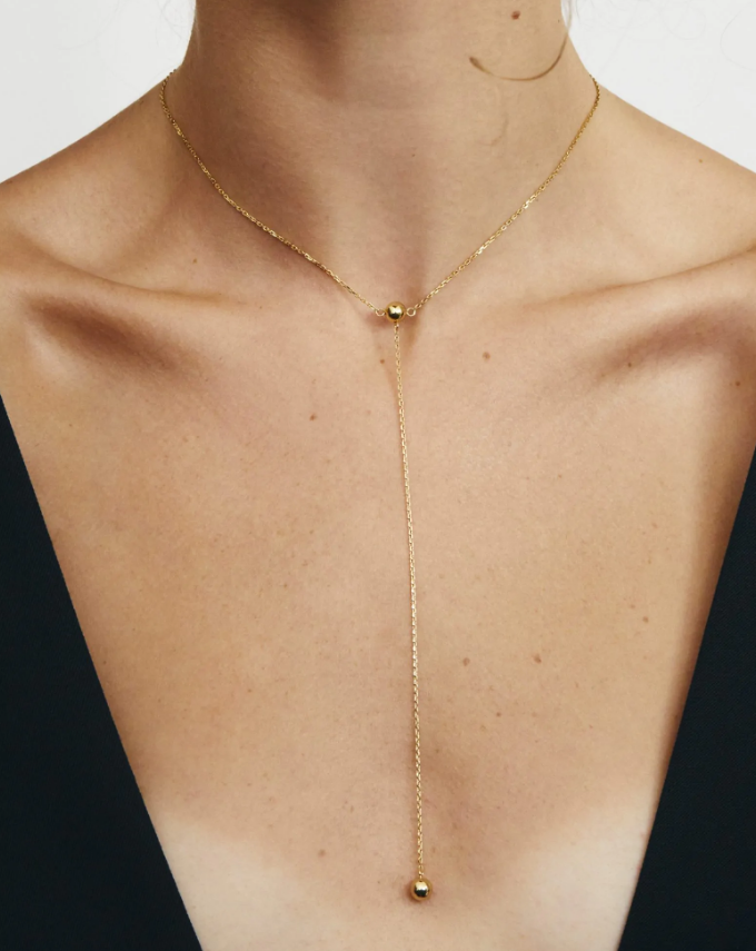 Кольє-трансформер 2 кульки жовте золото CHC 30