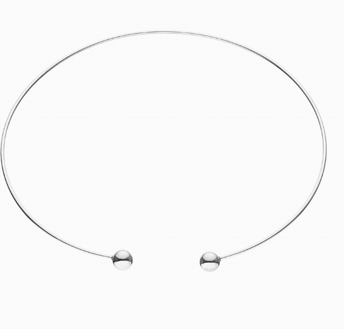 Чокер 2 кульки біле золото (S) CC 39