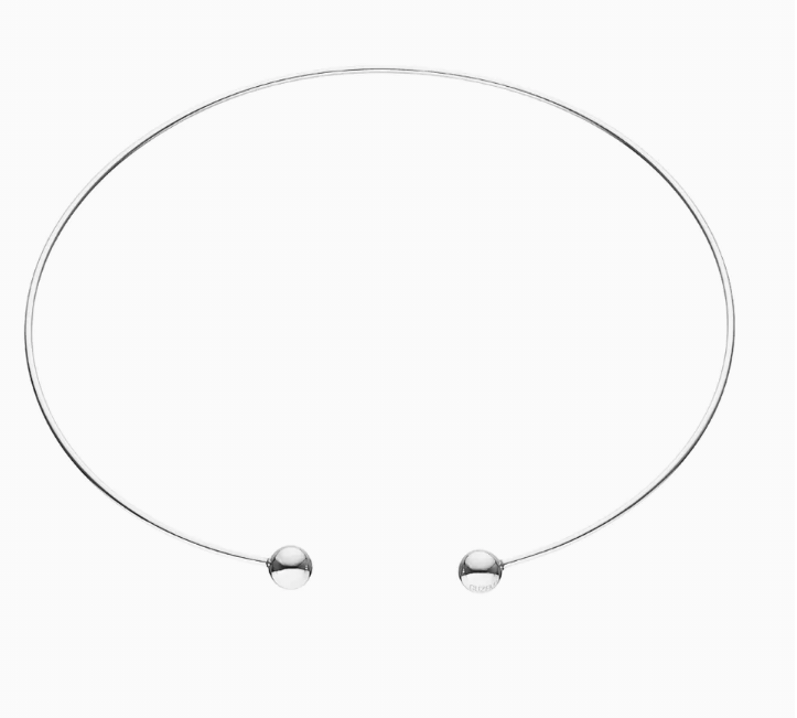 Чокер 2 кульки біле золото (S) CC 39