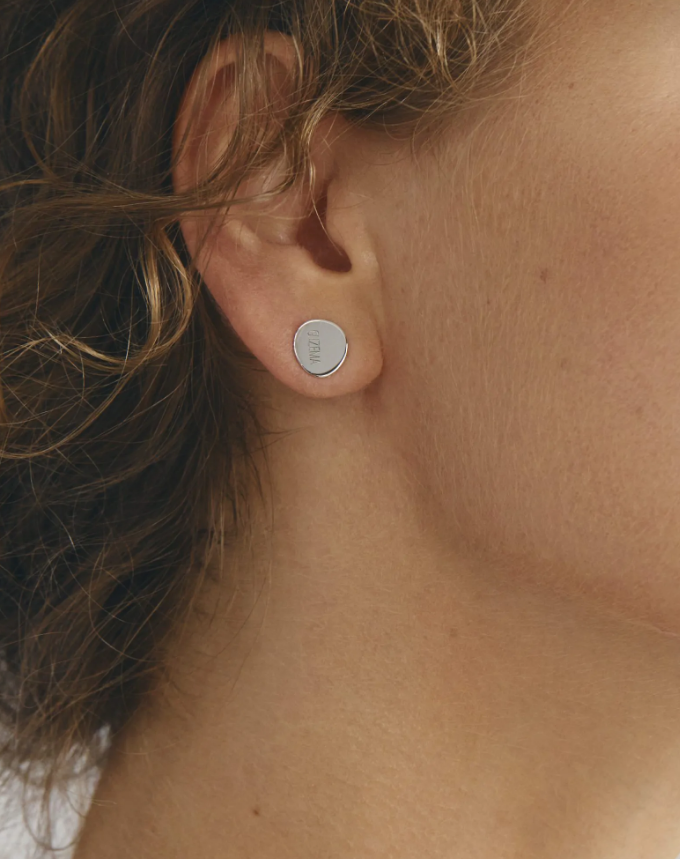 Сережки клюшки 10мм біле золото закрутки CC 29