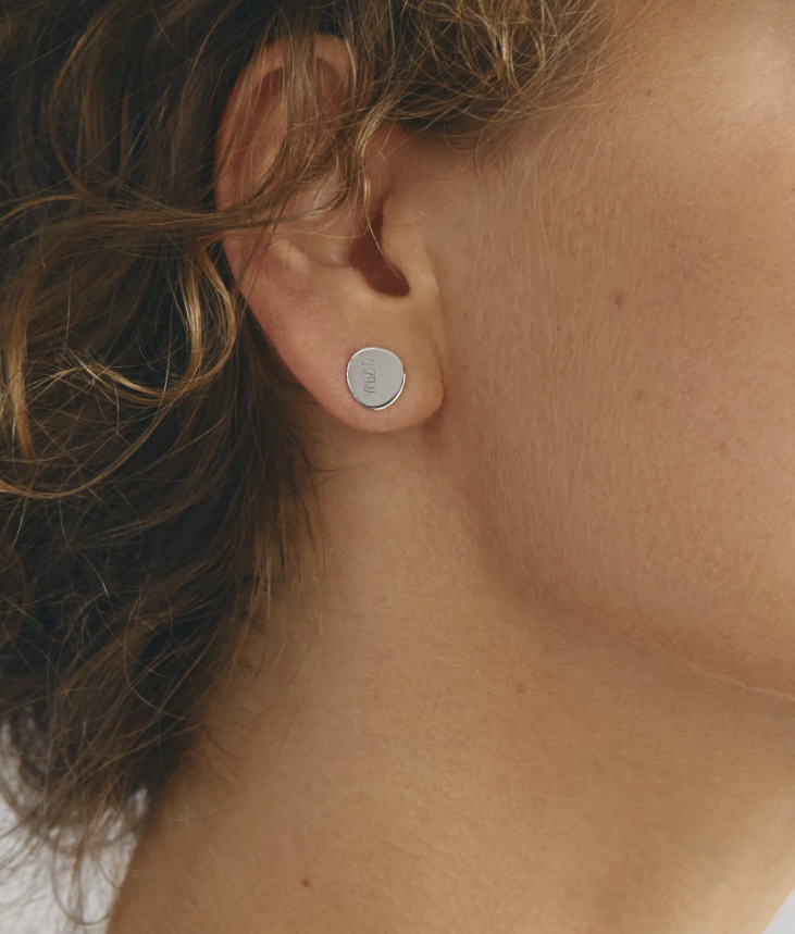 Сережки клюшки 10мм біле золото закрутки CC 29