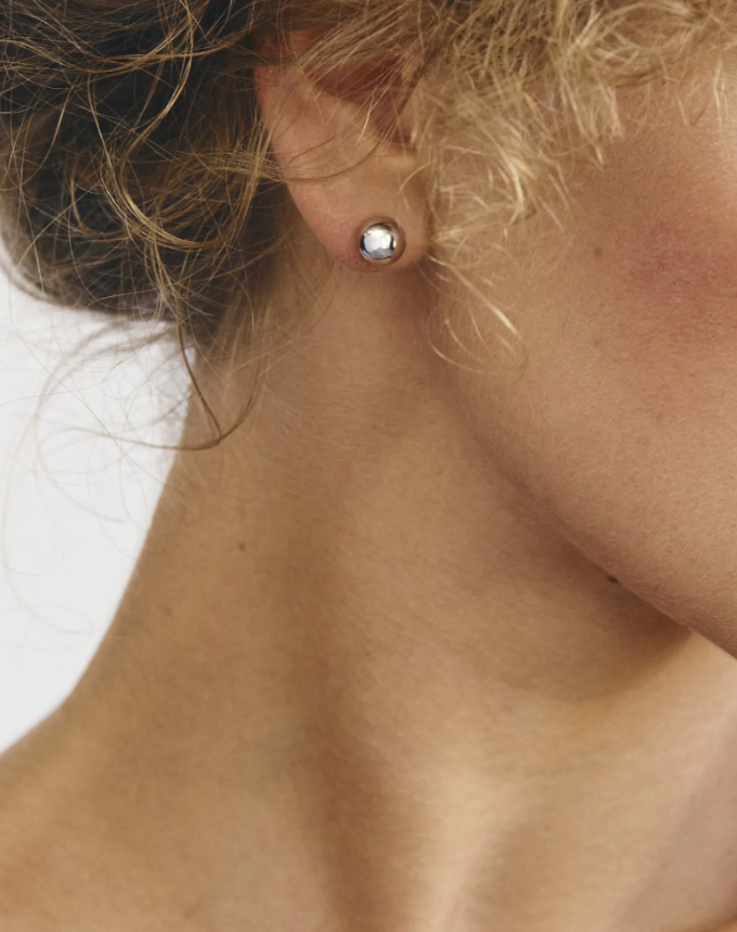 Сережки кульки 8мм біле золото закрутки CC 19