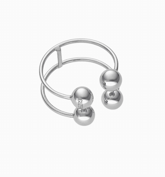 Каблучка 4 кульки 6мм, біле золото (16) CC 11