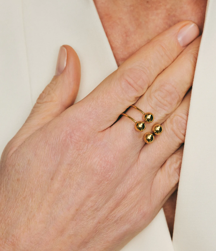 Каблучка 4 кульки 6мм, жовте золото (16,5) CC 12