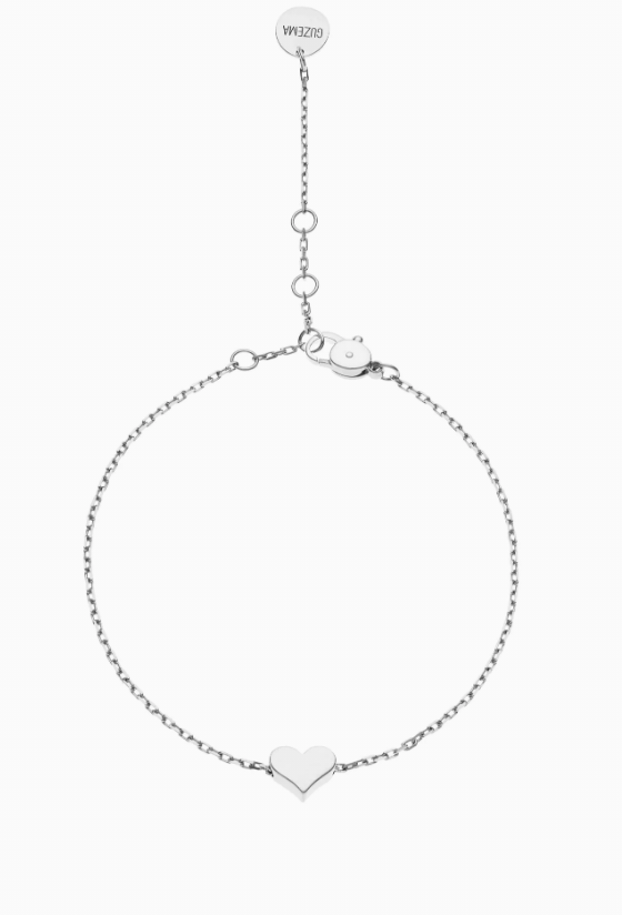 Браслет на застібці серденько біле золото  VDC 31