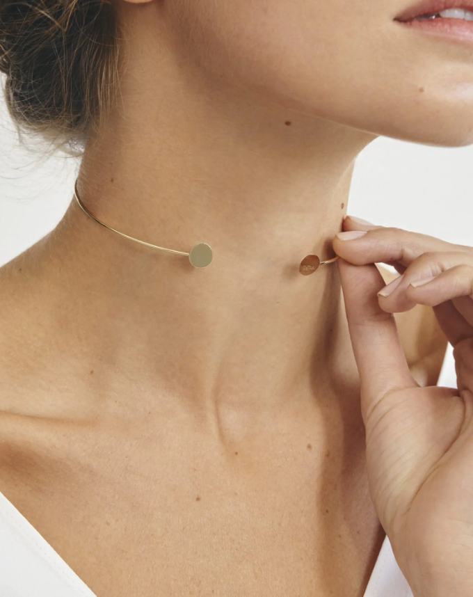 Чокер 2 клюшки жовте золото (S) CC 38