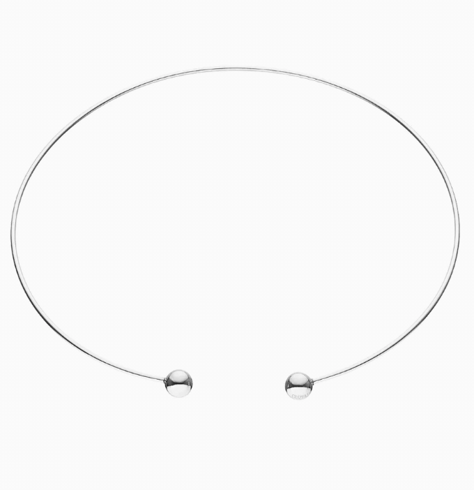 Чокер 2 кульки біле золото (S) CC 39