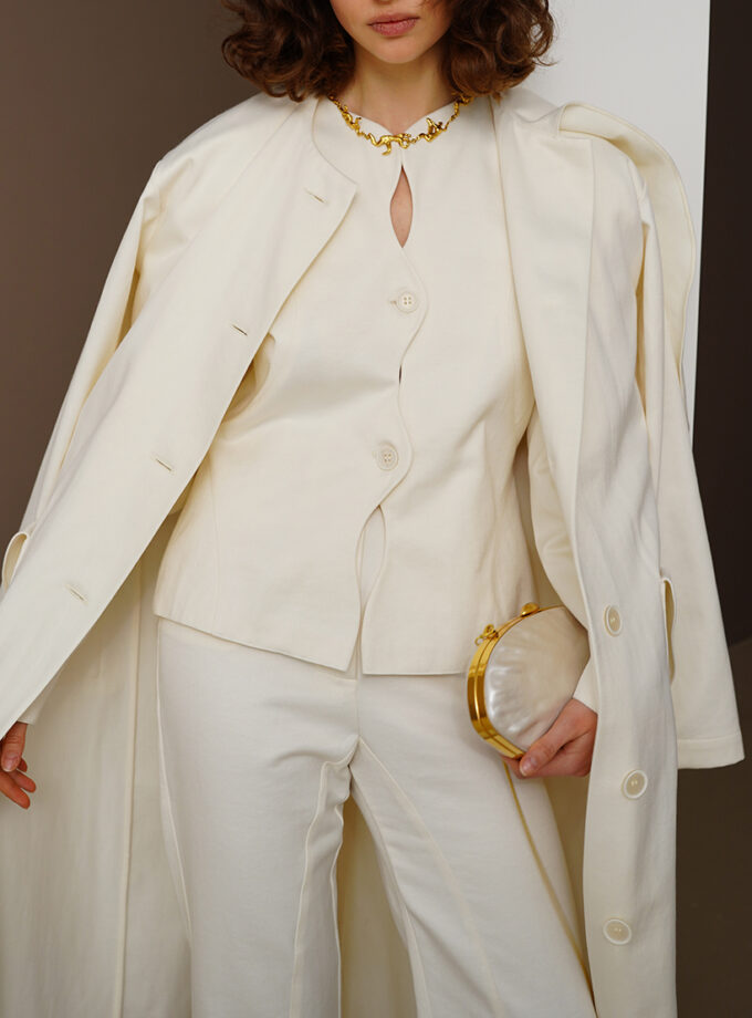 Жакет XM by Malinovska приталений структурований молочний з бавовни