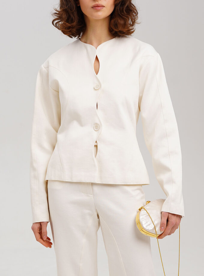 Жакет XM by Malinovska приталений структурований молочний з бавовни