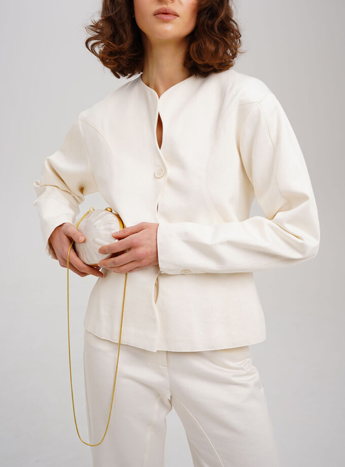 Жакет XM by Malinovska приталений структурований молочний з бавовни