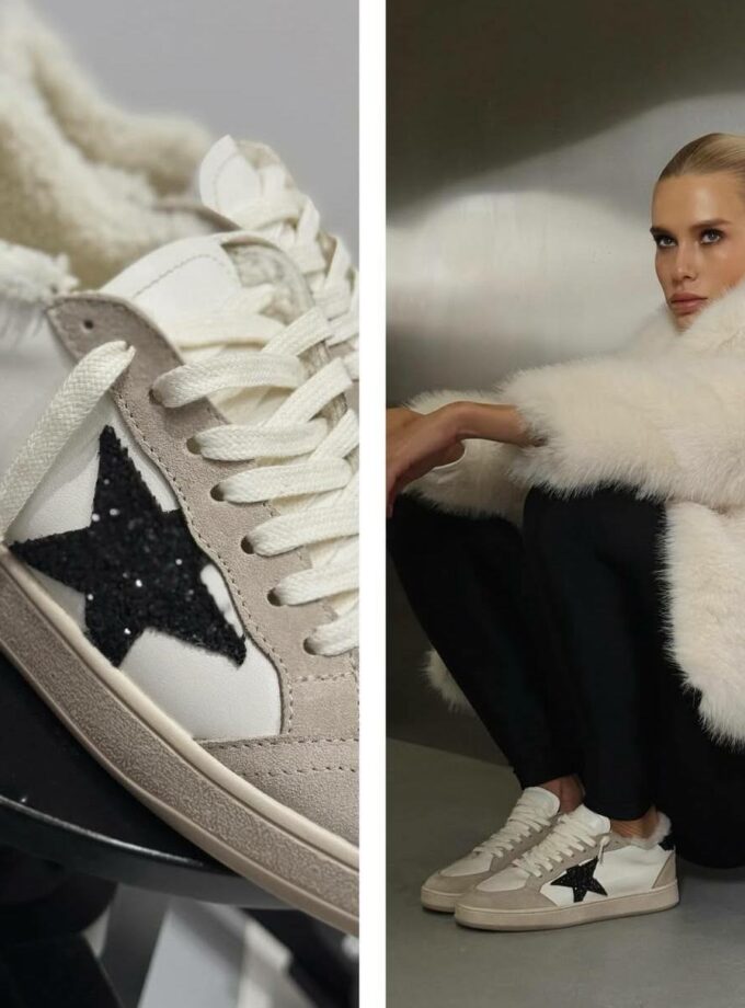 Кеди R One R.1 Ivory FlakeBlackPab хутро зірка айворі