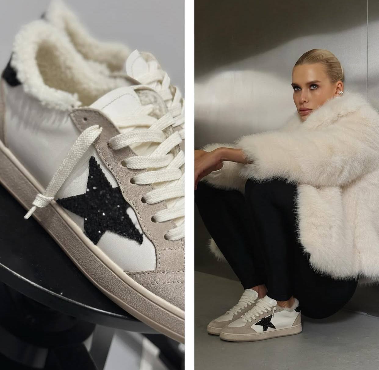 Кеди R One R.1 Ivory FlakeBlackPab хутро зірка айворі - Зображення 2