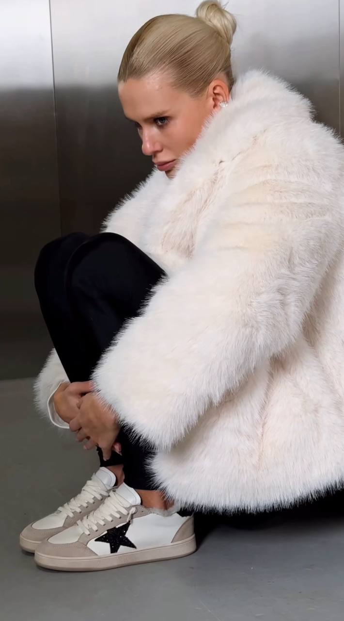 Кеди R One R.1 Ivory FlakeBlackPab хутро зірка айворі