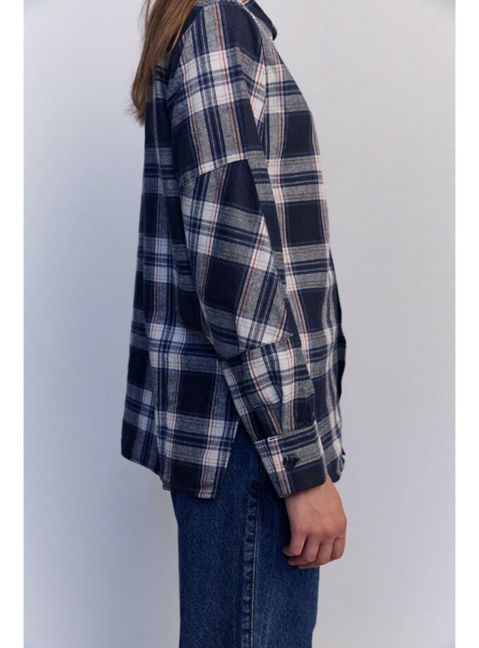 Сорочка Aisenberg denim в клітинку темно-синя