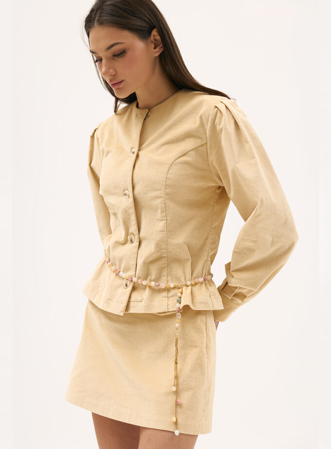 Спідниця XM by Malinovska міні вельветова в пісочному кольорі