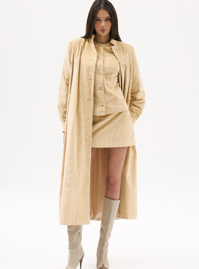 Спідниця XM by Malinovska міні вельветова в пісочному кольорі