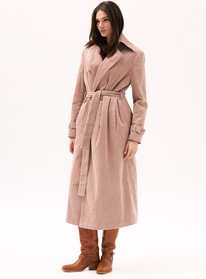 Пальто XM by Malinovska рожеве з вельвету