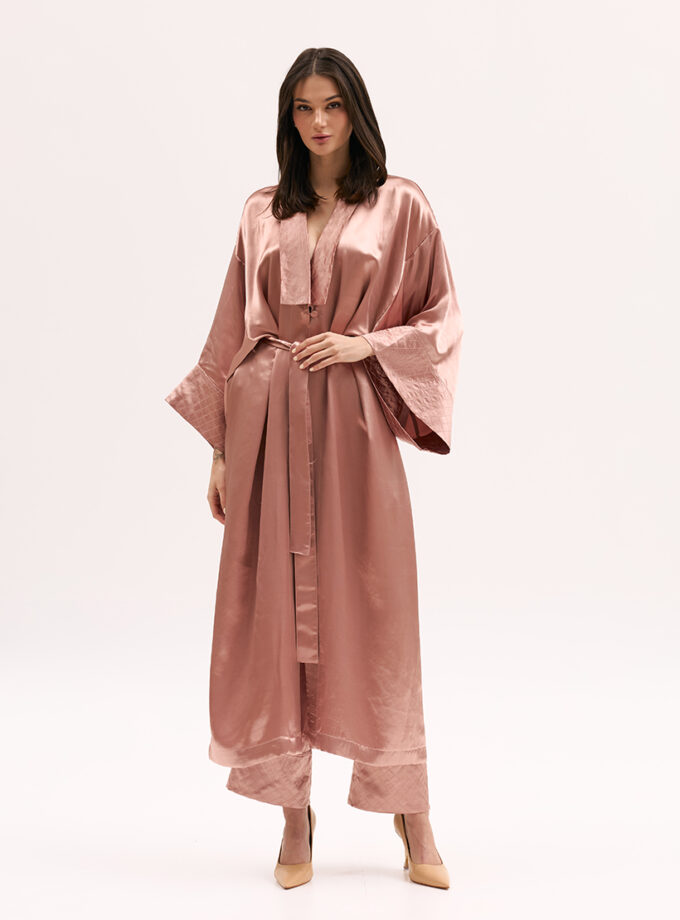 Кімоно XM by Malinovska атласне рожеве