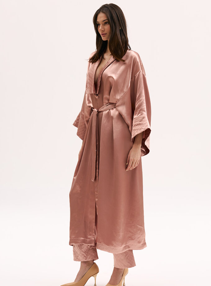 Кімоно XM by Malinovska атласне рожеве