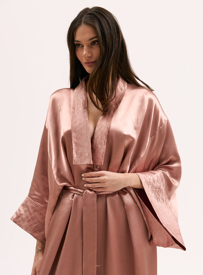 Кімоно XM by Malinovska атласне рожеве
