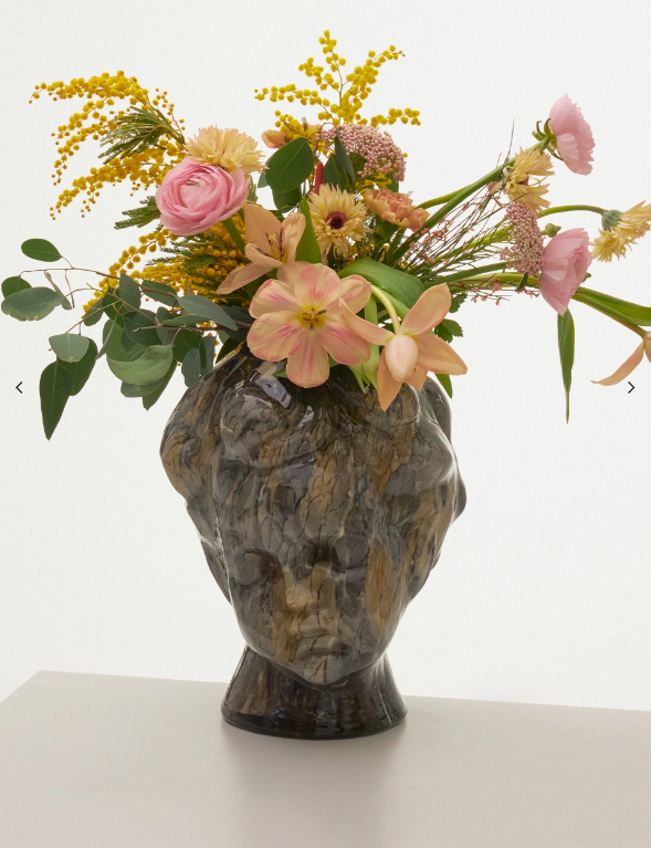 Ваза Gunia Атланти голова янгола сіра