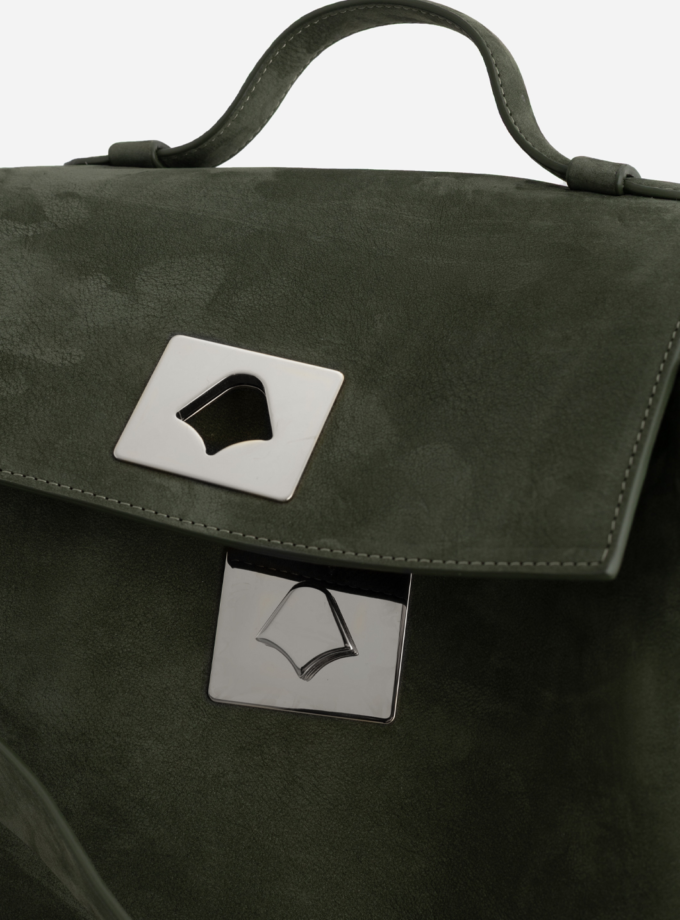 Сумка Kachorovska Ernestina 33 нубук зелений срібло