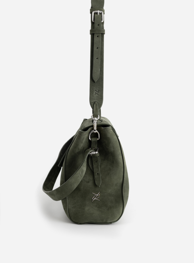 Сумка Kachorovska Ernestina 33 нубук зелений срібло