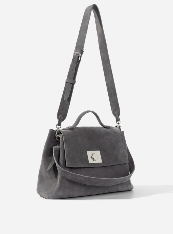 Сумка Kachorovska Ernestina 33 сірий спілок срібло