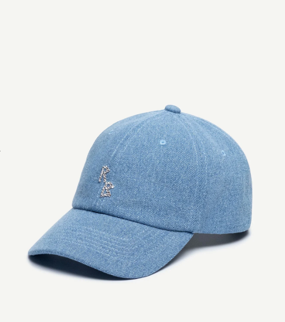 Бейсболка RB Crystal-embroidered Denim Baseball Cap джинсова