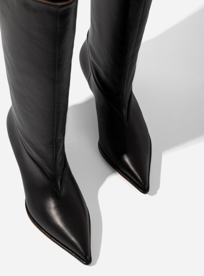 Чоботи Kachorovska ERICA чорні шкіряні