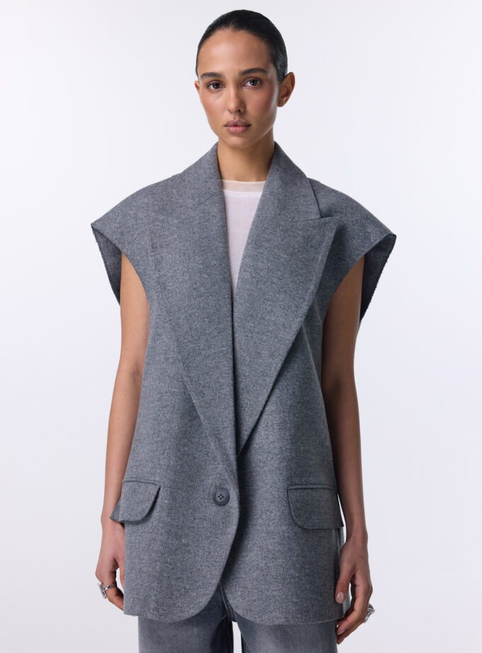 Пальто - жакет Bazhane Lavish vest сірий