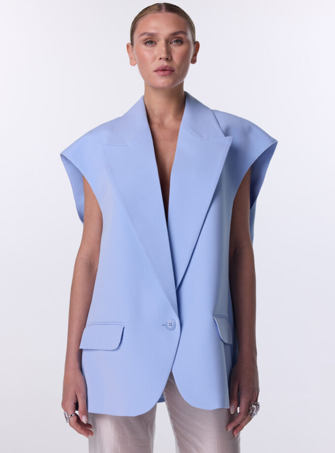 Жилет Bazhane оверсайз блакитний