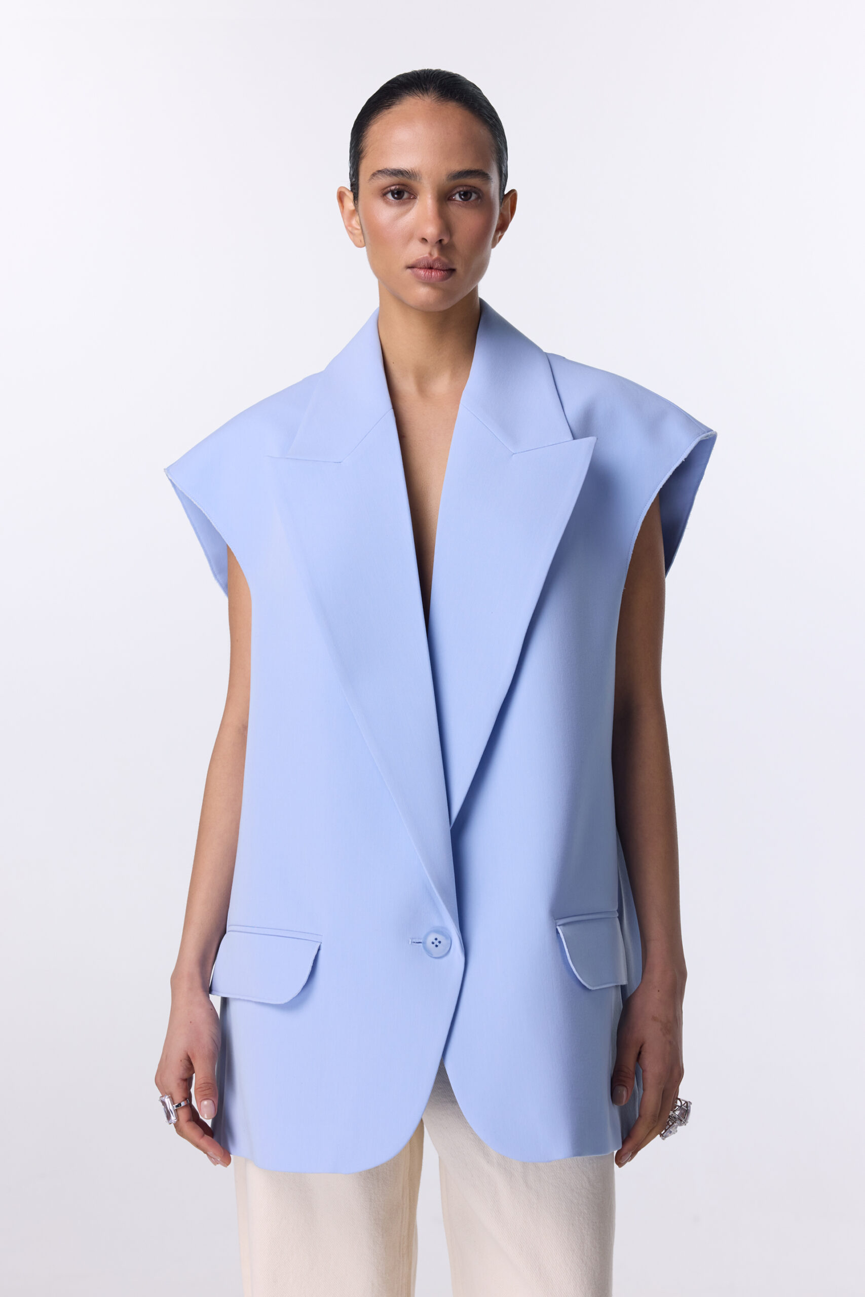 Жилет Bazhane оверсайз блакитний - Зображення 2