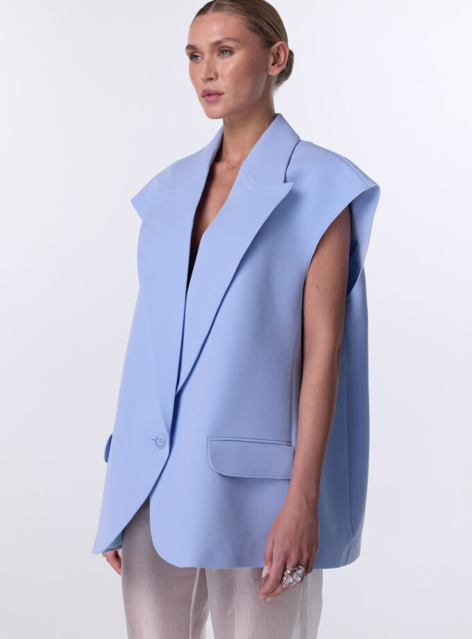 Жилет Bazhane оверсайз блакитний