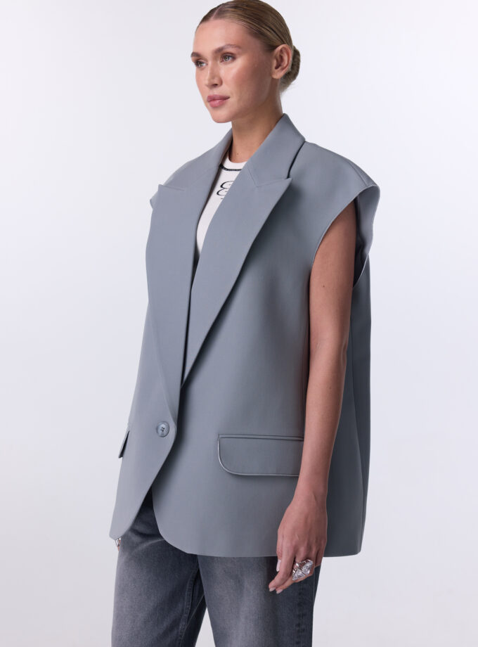 Жилет Bazhane оверсайз світло-сірий