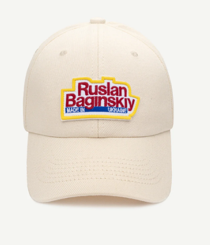 Бейсболка Ruslan Baginskiy Baseball Cap світло-бежева лого червоне