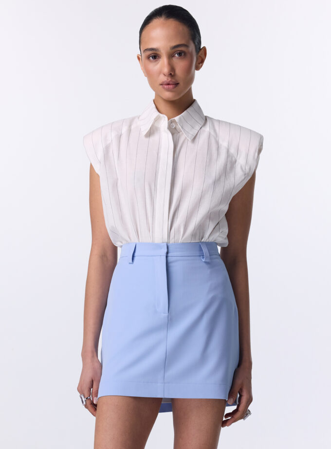 Спідниця Bazhane з високою посадкою міні блакитний