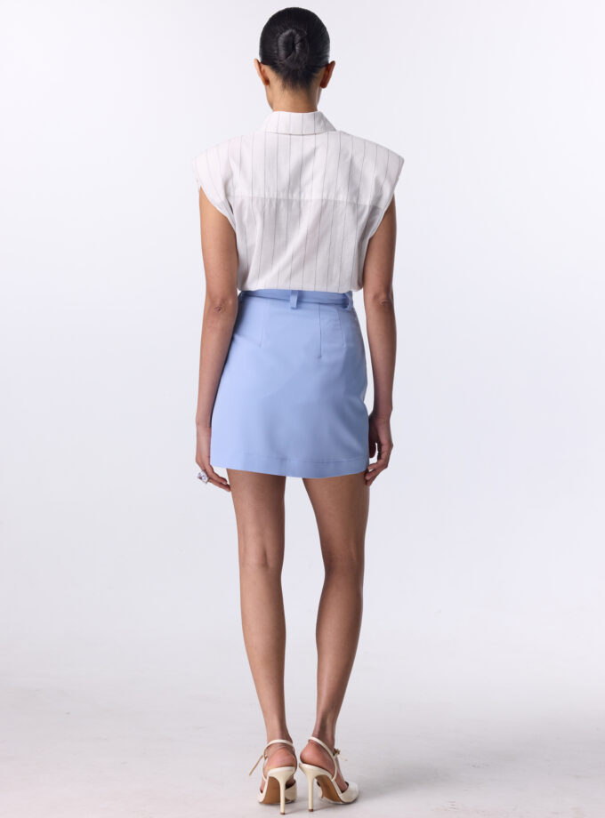 Спідниця Bazhane з високою посадкою міні блакитний