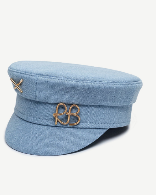 Капелюх RB Denim Baker Boy Cap with Gold-Tone Logo-plaque блакитна