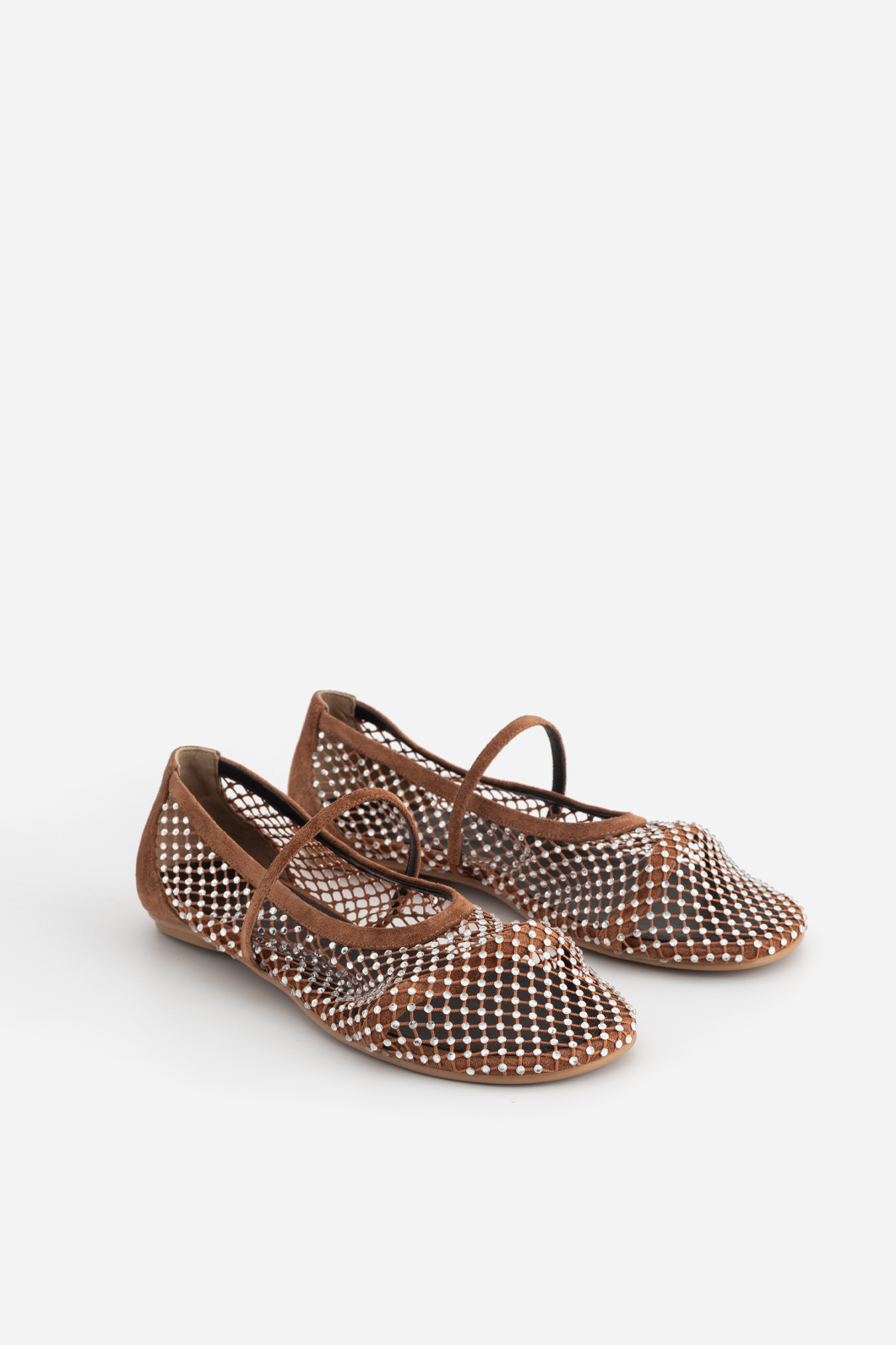 Балетки Kachorovska JERRY BALERINA мережа коричневі стрази