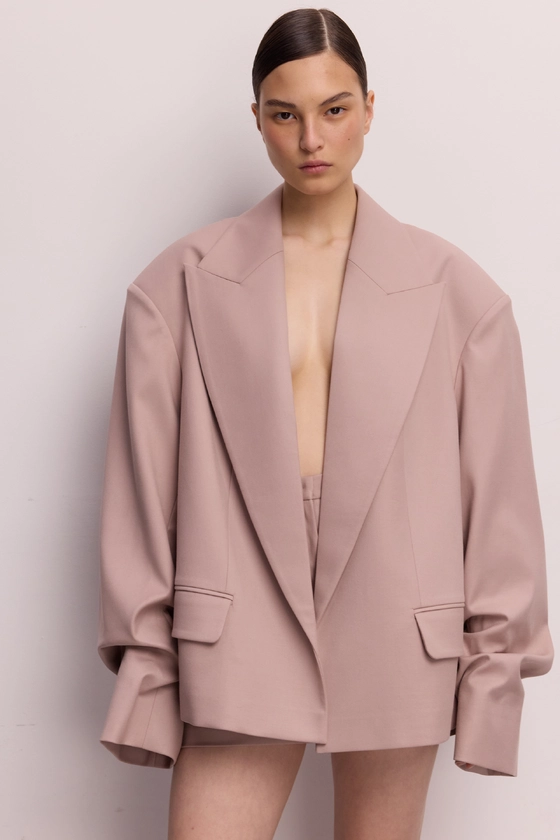 Жакет Bazhane оверсайз зі збіркою на рукаві рожевий