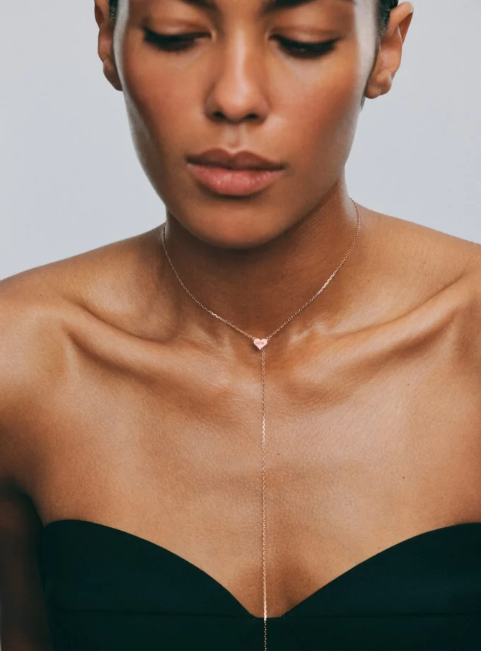 Кольє-трансформер серденько рожеве золото VDC 22/ROSE