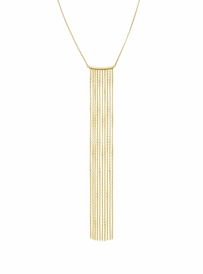 Кольє довгі ланцюжки жовте золото