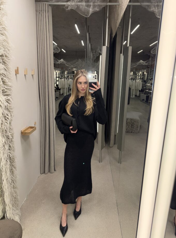 Кардиган Keenly Кід мохер чорний з круглим вирізом