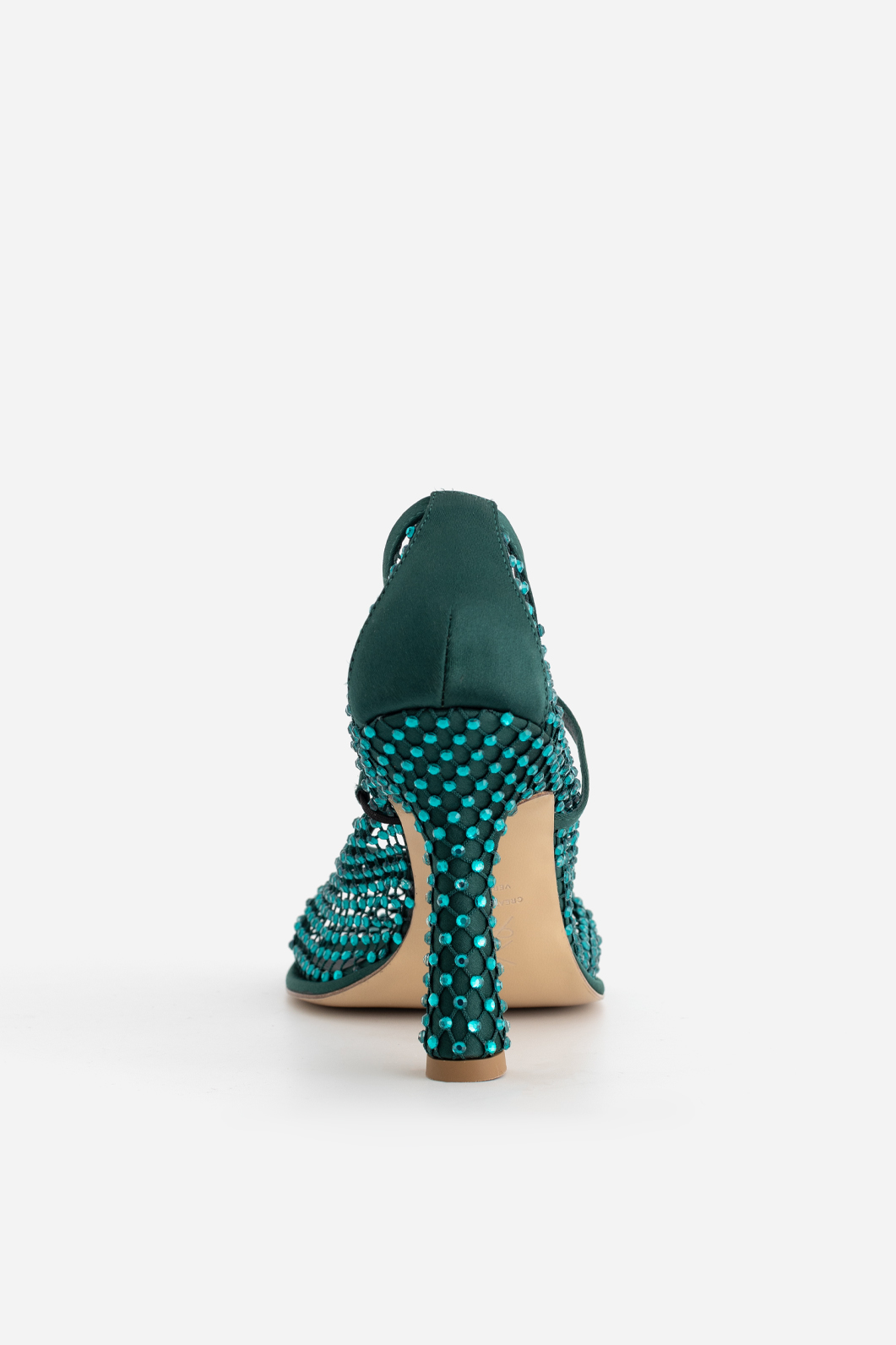Туфлі Kachorovska JERRY темно-зелені з кристалами - Зображення 4