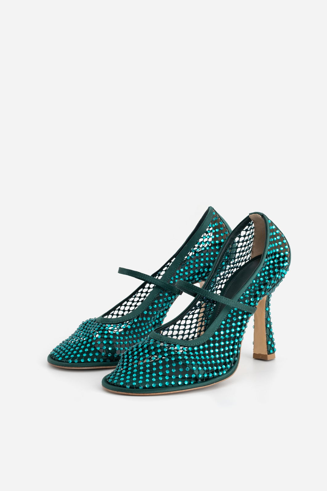 Туфлі Kachorovska JERRY темно-зелені з кристалами