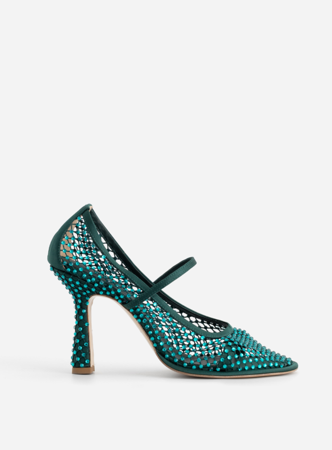 Туфлі Kachorovska JERRY темно-зелені з кристалами