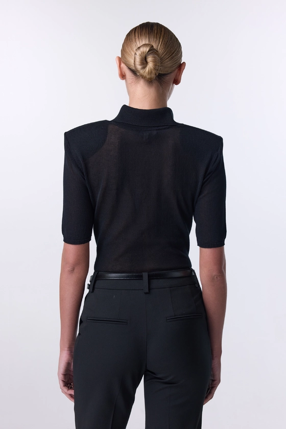 Поло Bazhane Cardinal polo з коротким рукавом з вишивкою BB logo чорний